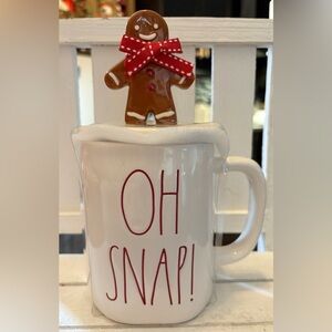 Rae Dunn “Oh Snap “ Topper Mug with Gingerbread Decoration